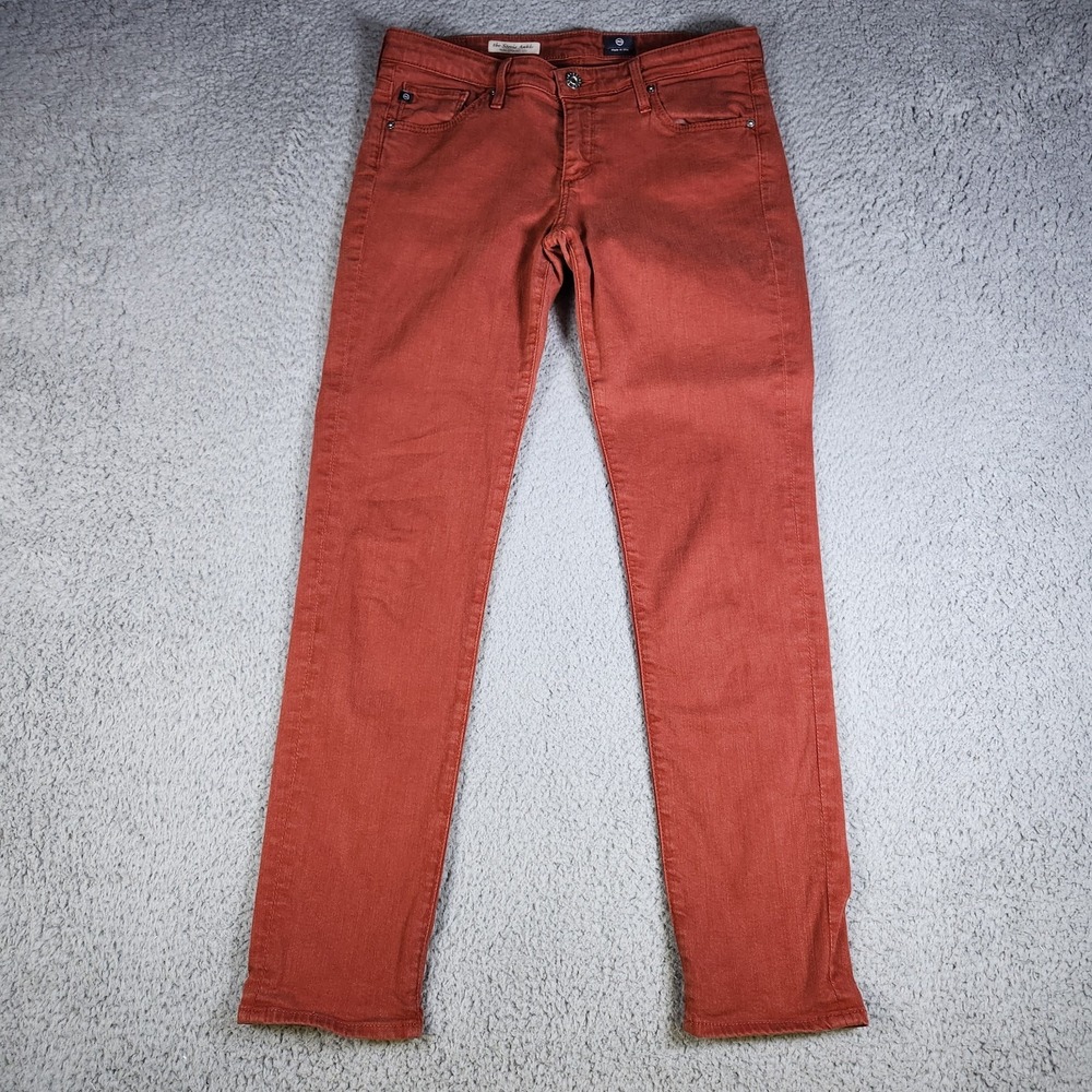 AG Adriano Goldschmied The Stevie Ankle Slim Straight Leg Jeans Red Size 28R